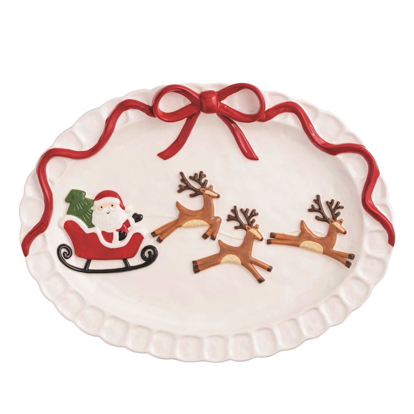 Mud Pie Santa Sleigh Platter