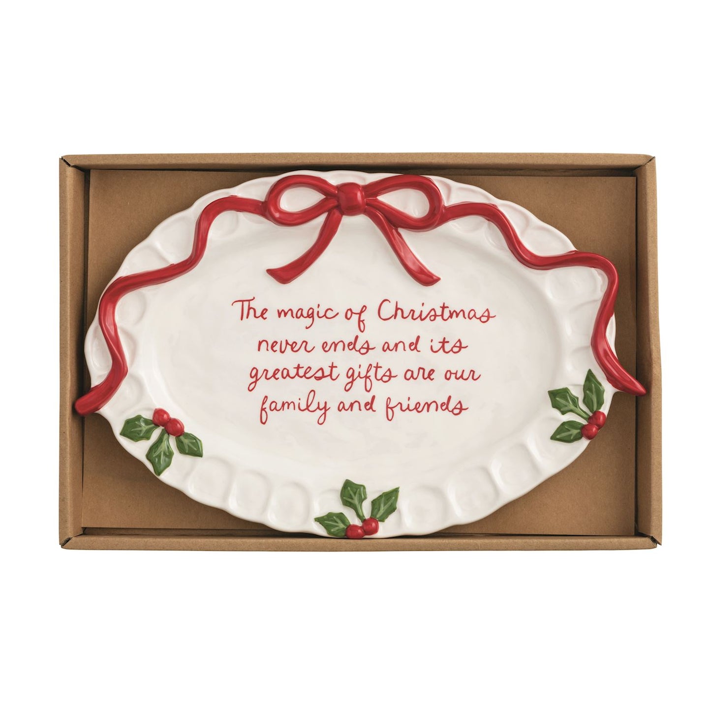 Mud Pie Whimsical Christmas Sentiment Plates