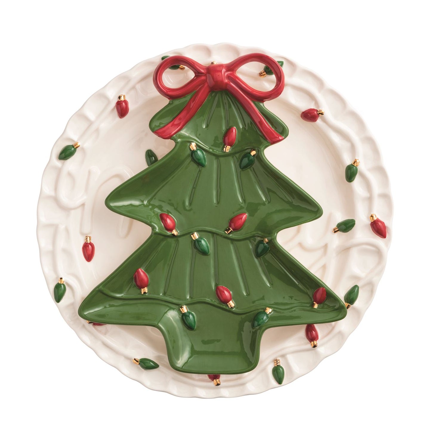 Mud Pie Merry & Tree Platter Set