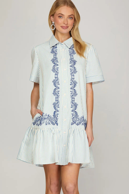 Seaside Charm Embroidered Dress