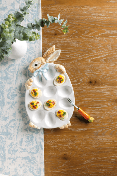 Mud Pie Bunny Deviled Egg Platter Set