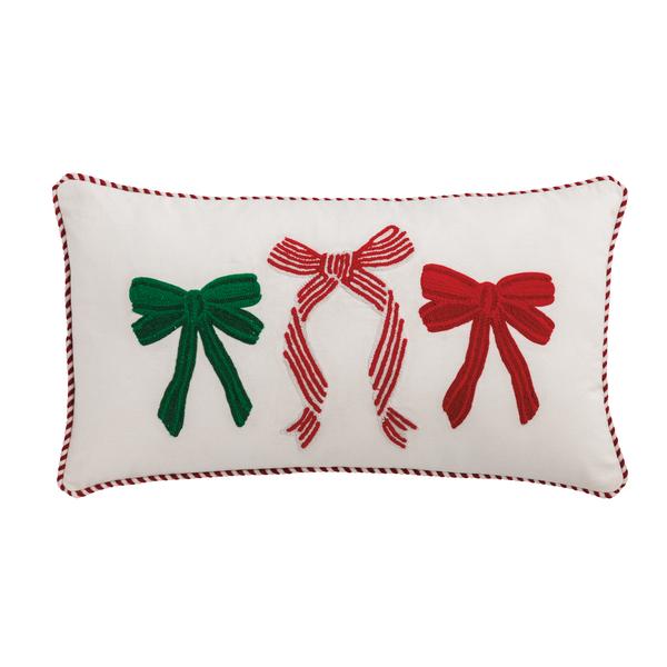 Mud Pie Whimsy Christmas Embroidered Pillow