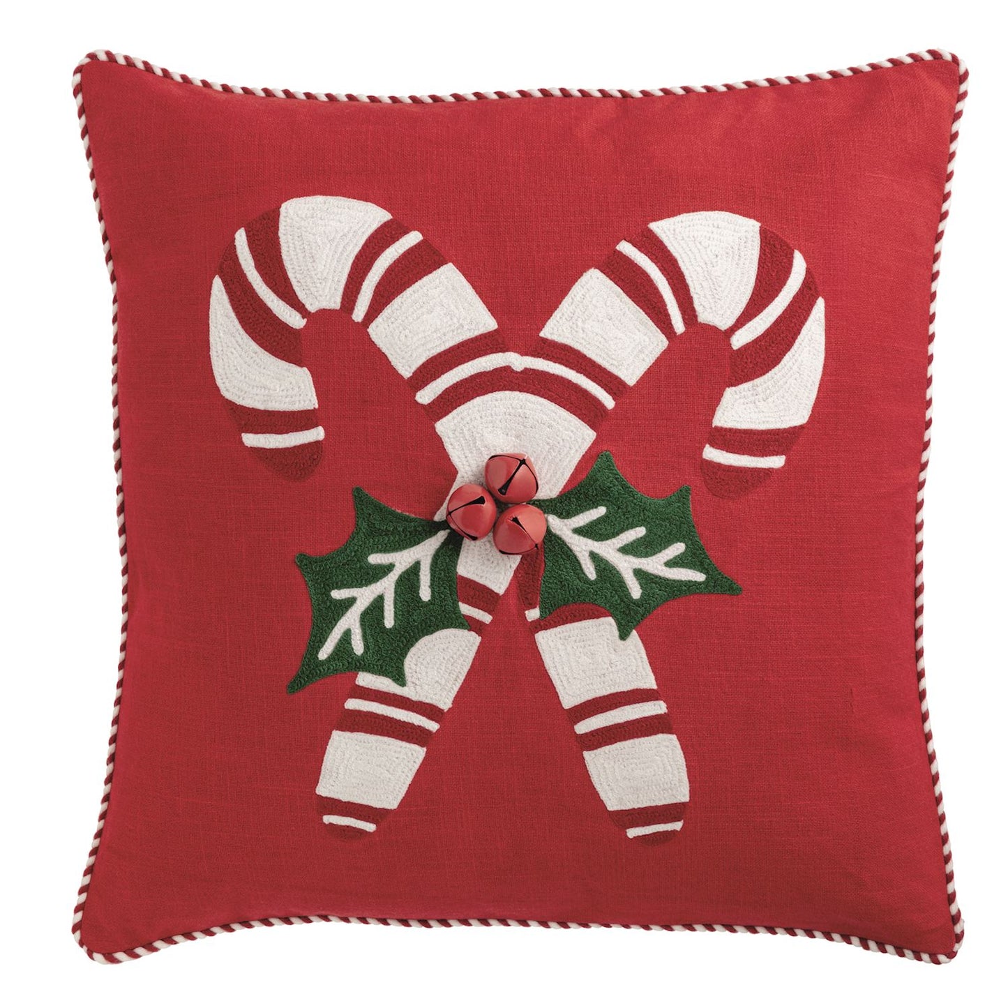 Mud Pie Whimsy Christmas Embroidered Pillow