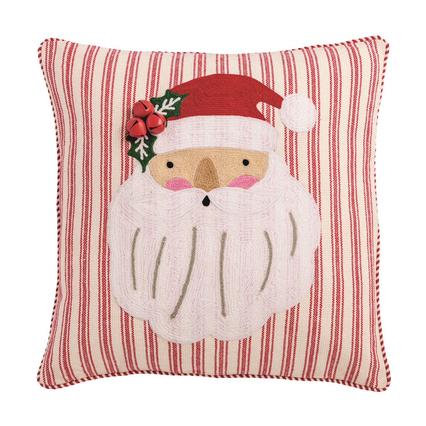 Mud Pie Whimsy Christmas Embroidered Pillow