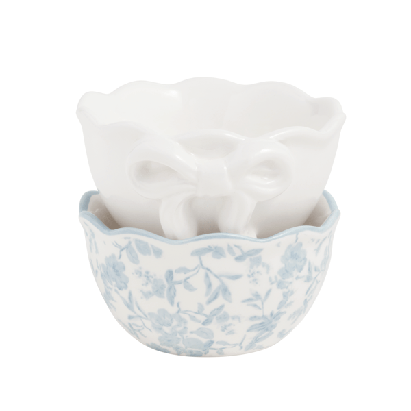Mud Pie Toile & White Bow Ramekins