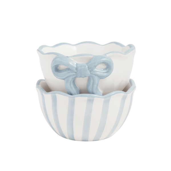 Mud Pie Stripe & Blue Bow Ramekins