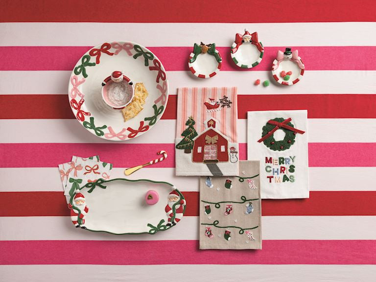 Mud Pie Bow Santa Chip & Dip Set