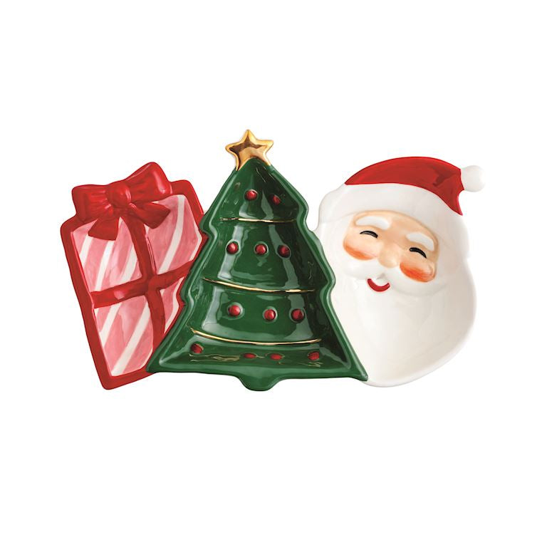 Mud Pie Whimsy Santa Triple Tidbit