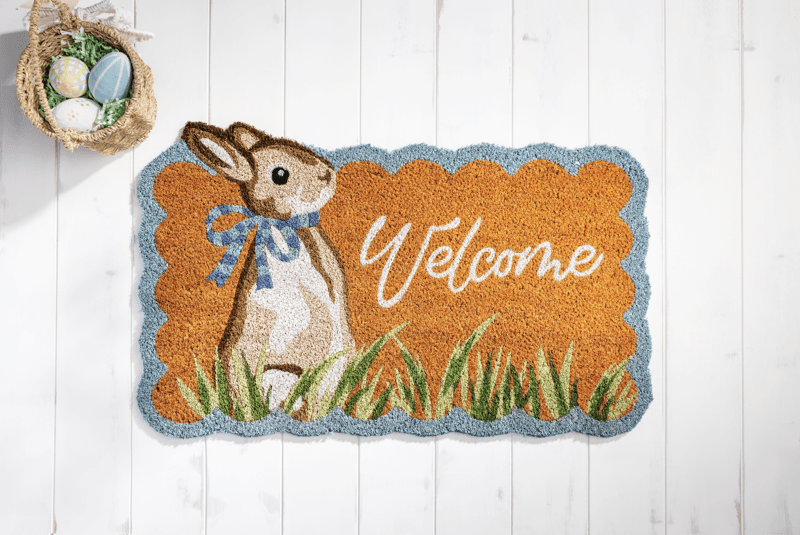 Mud Pie Easter Scallop Door Mat