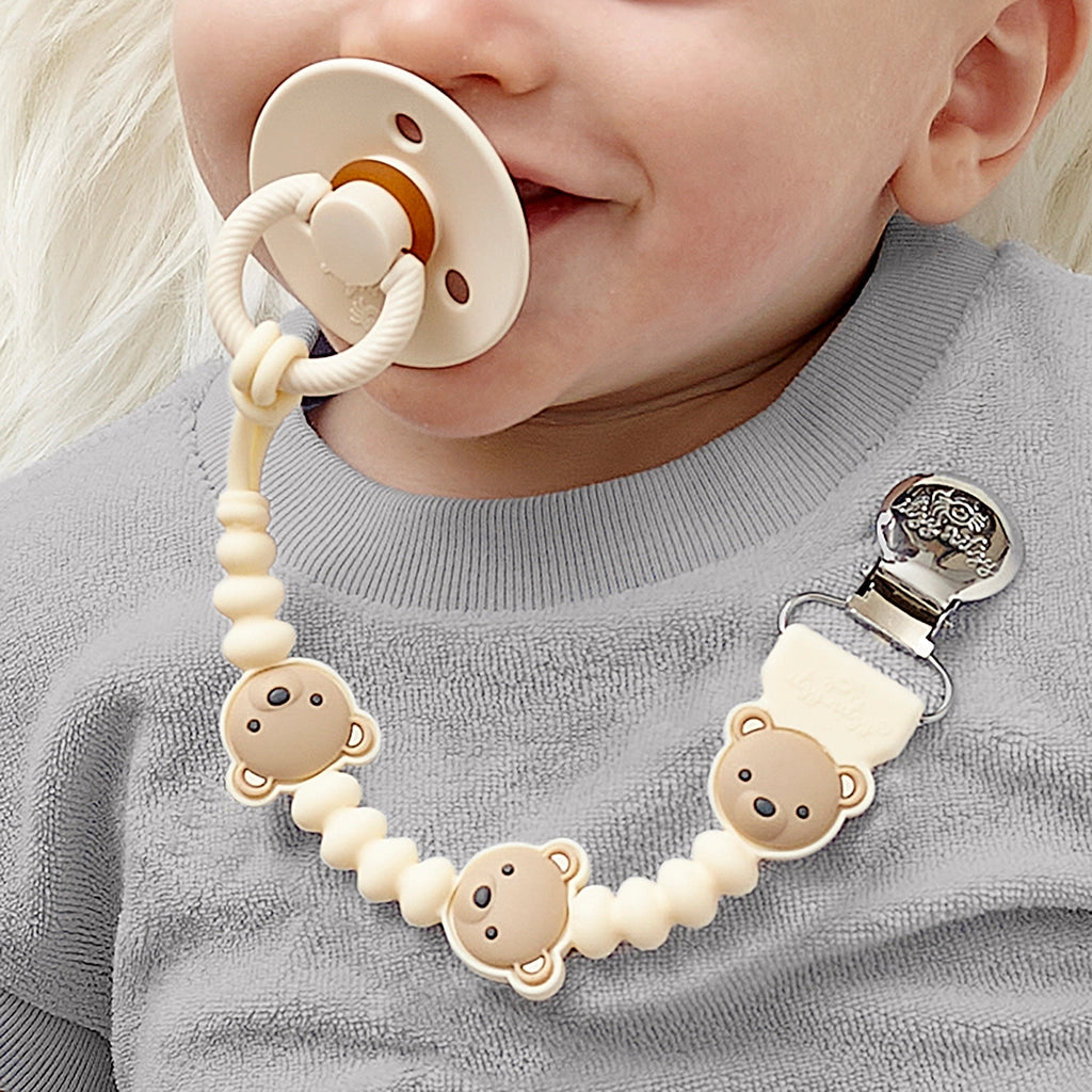 Sweetie Strap™ Plus - Silicone Pacifier Clip - Bear