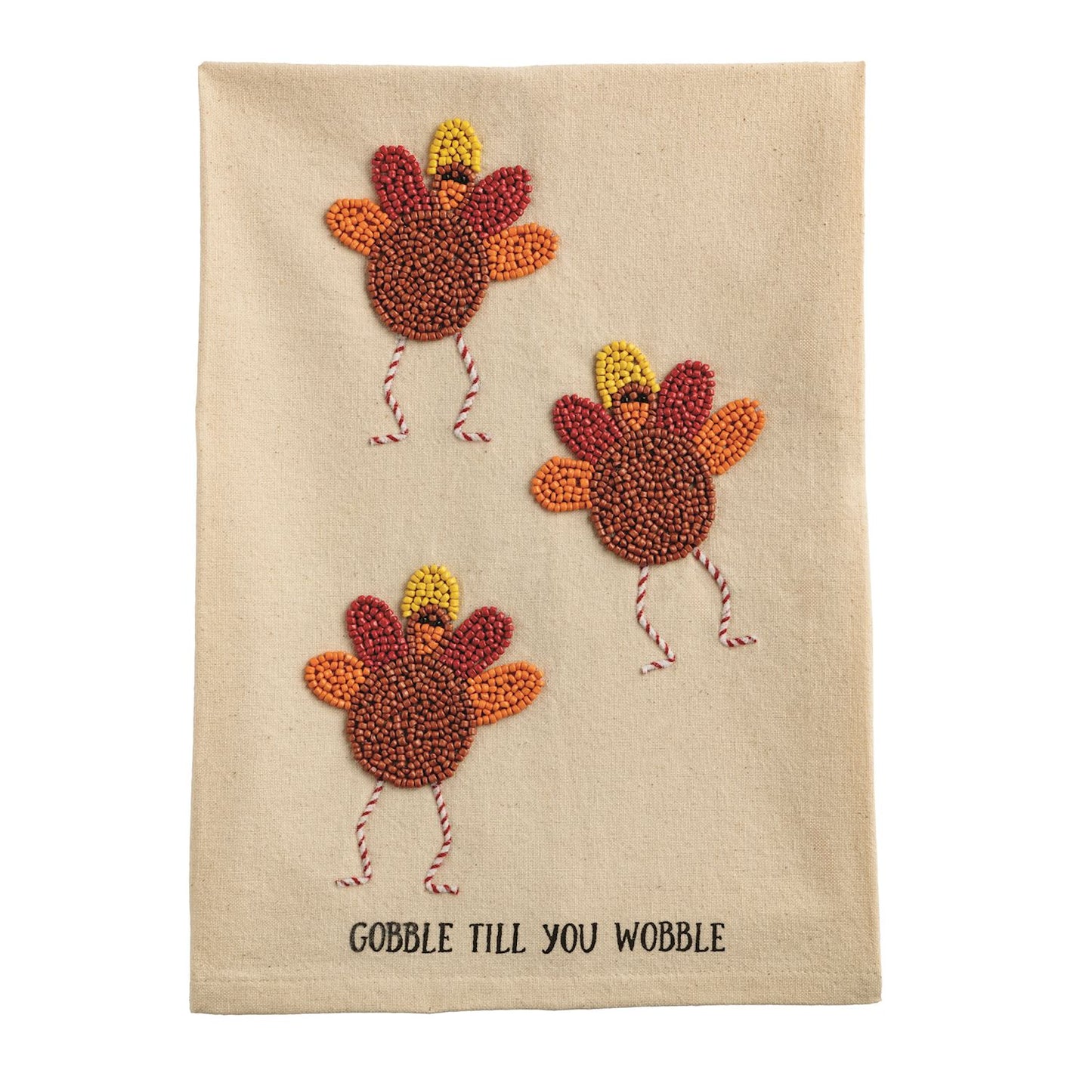 Mud Pie Thanksgiving Beaded Towels