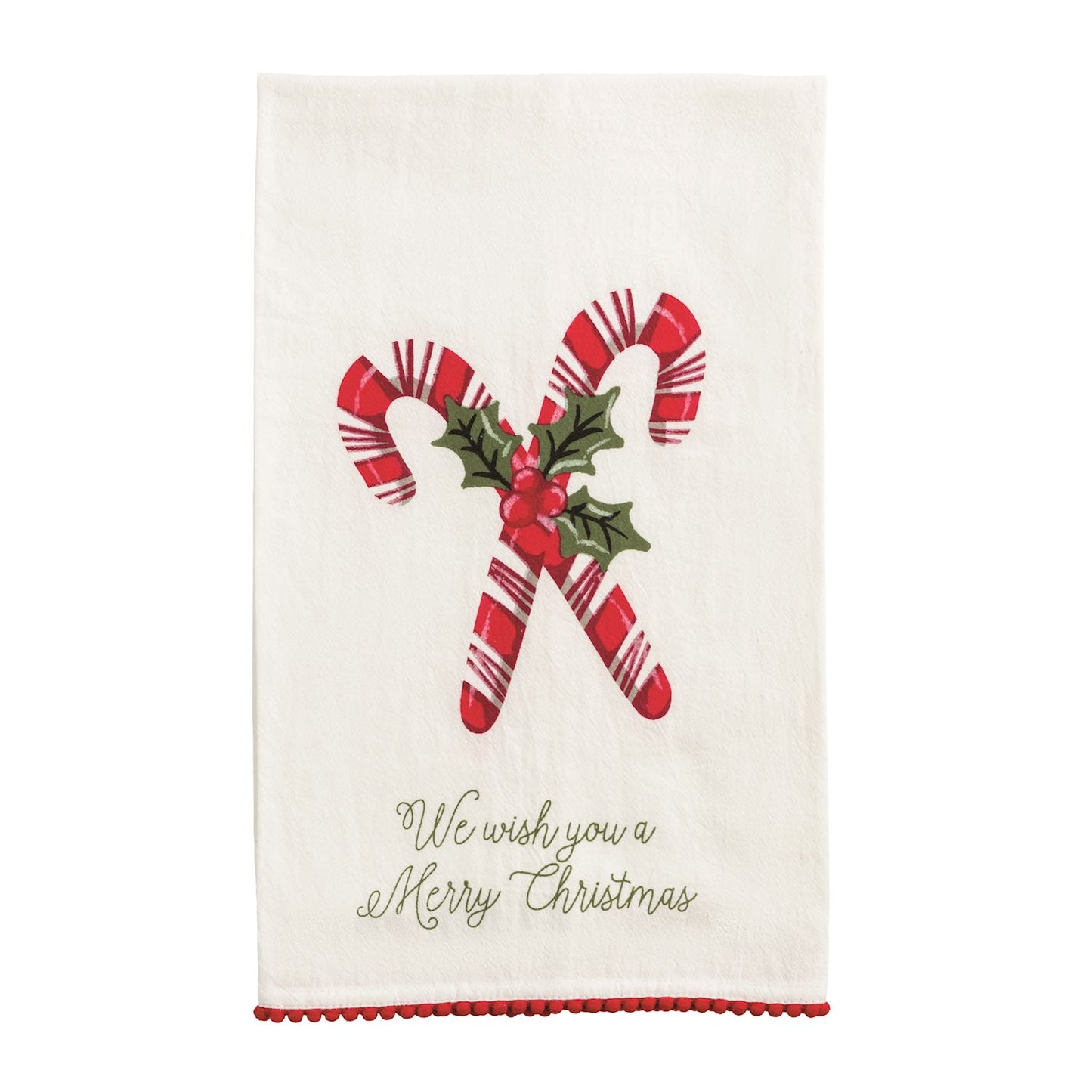 Mud Pie Christmas Pom Trim Towels