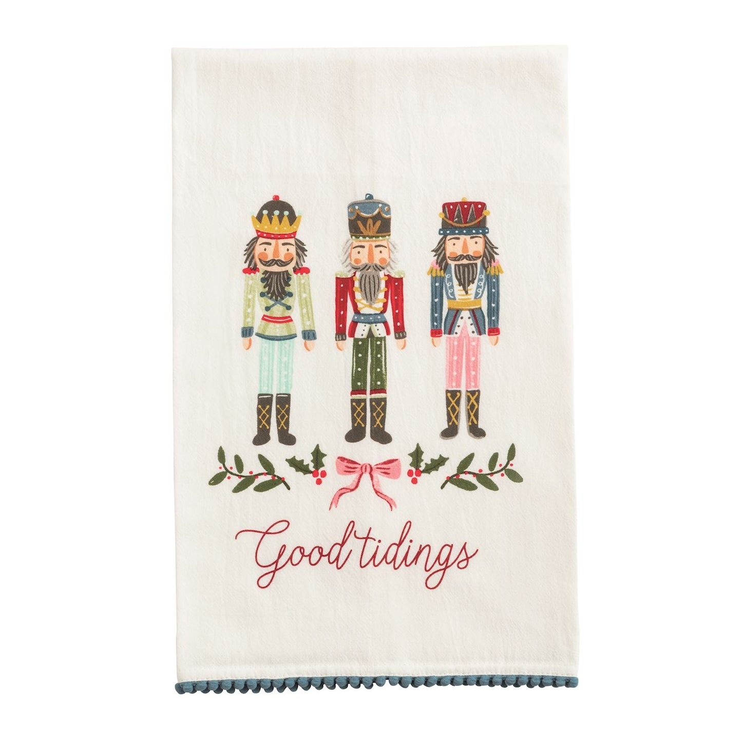 Mud Pie Christmas Pom Trim Towels