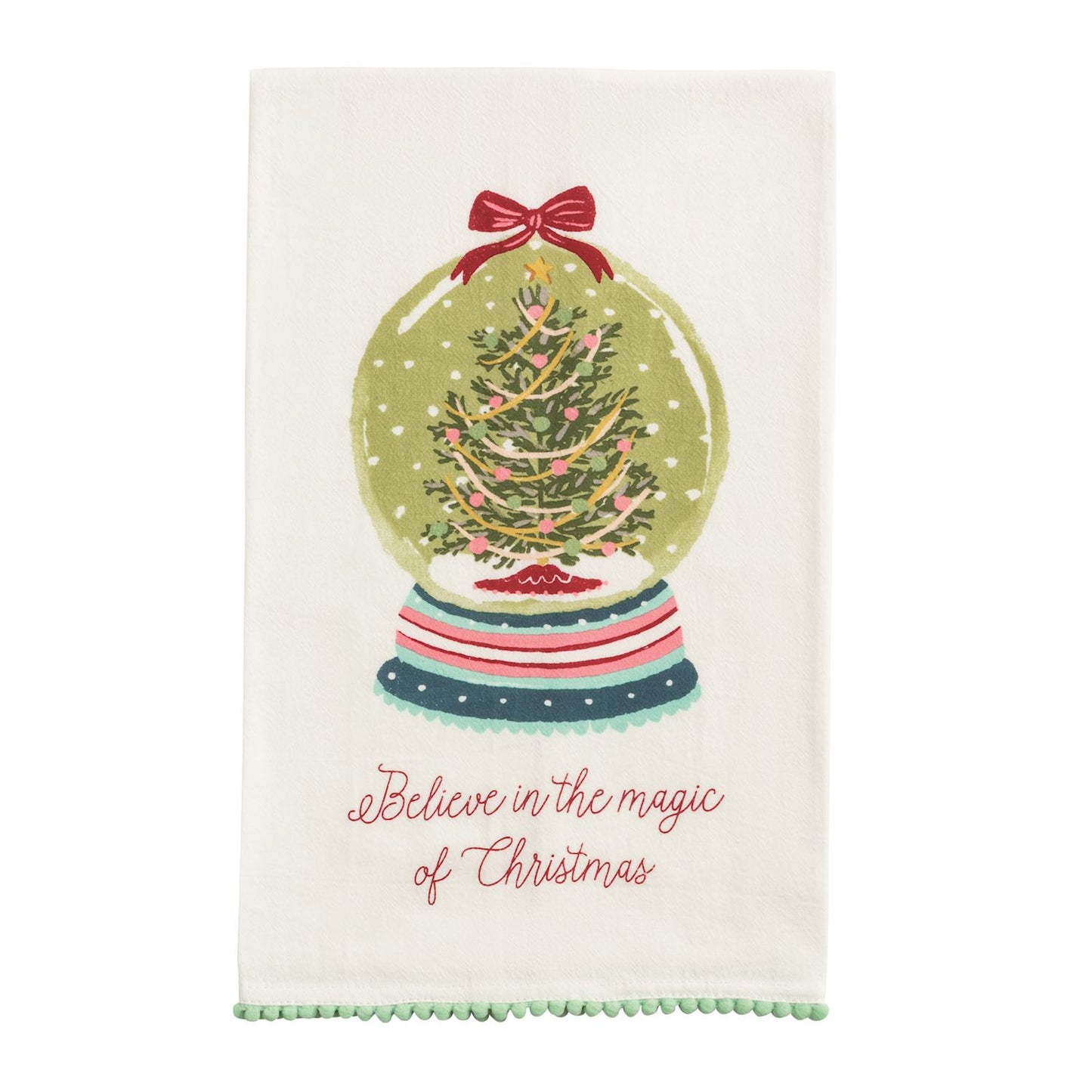 Mud Pie Christmas Pom Trim Towels