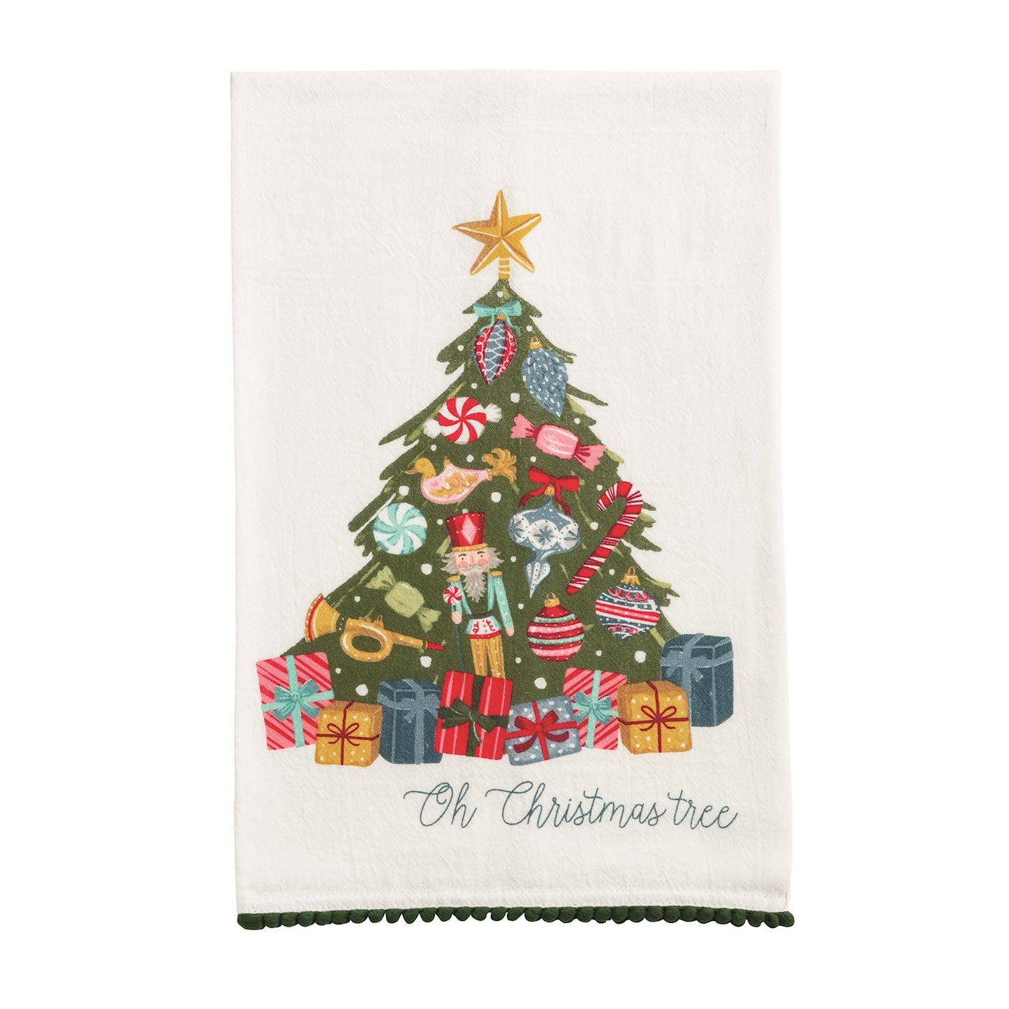 Mud Pie Christmas Pom Trim Towels