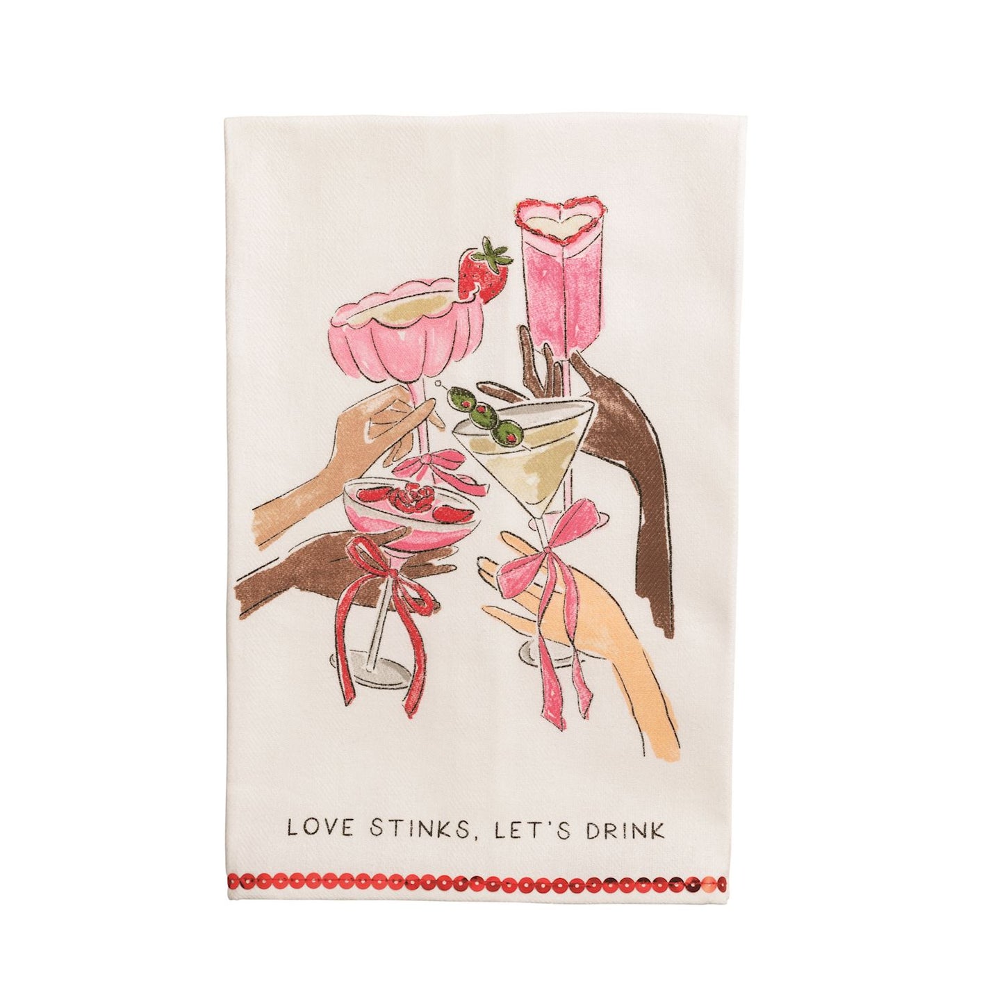 Mud Pie Valentine's Sequin Towels