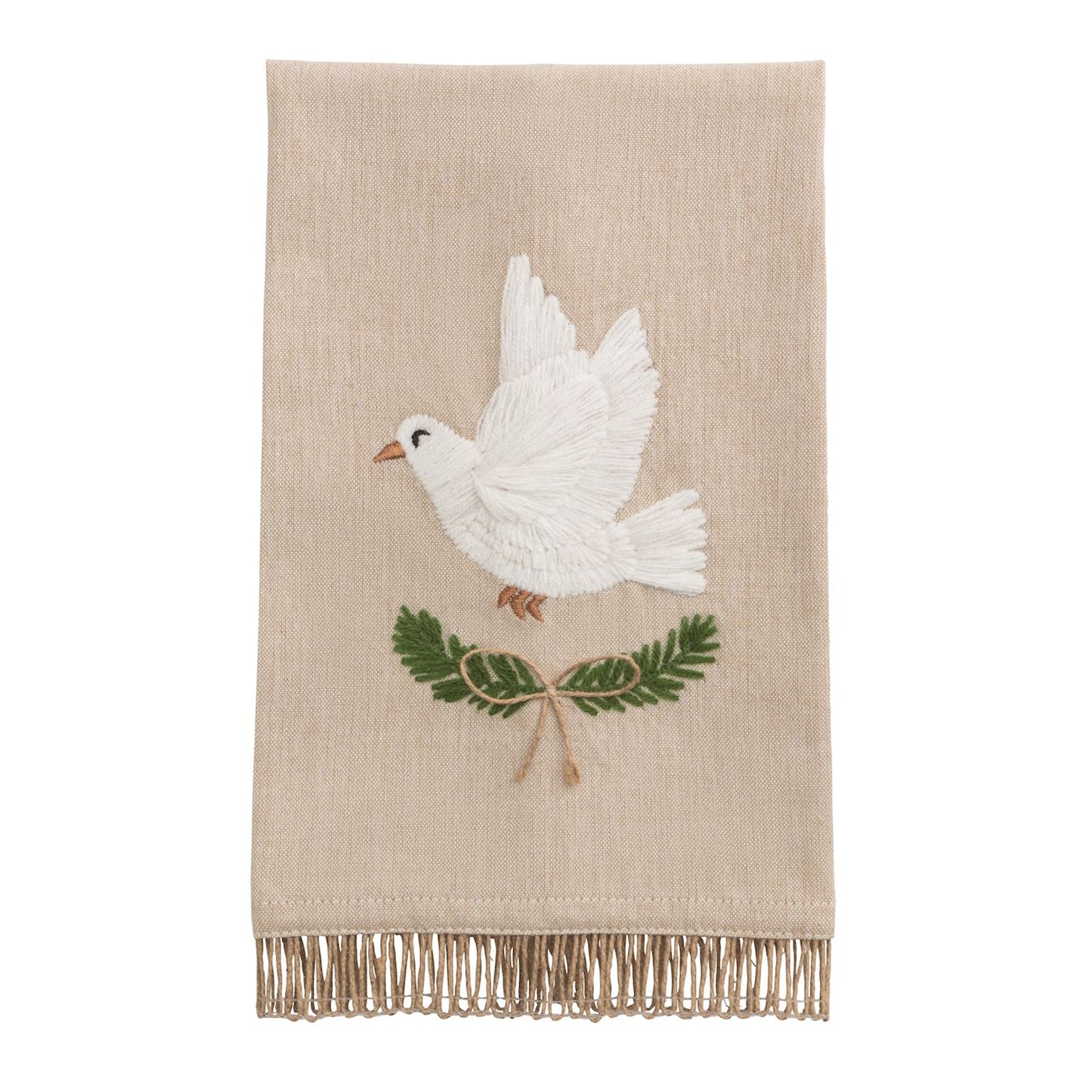 Mud Pie White Christmas Jute Trim Towels
