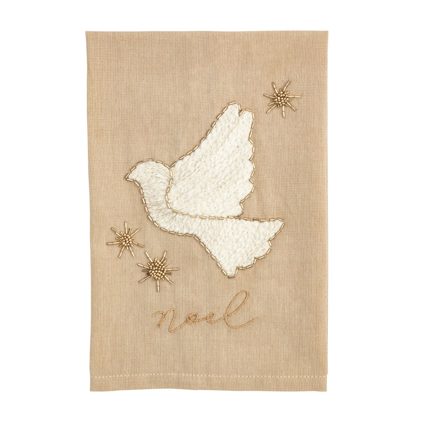 Mud Pie Gold Christmas Beaded & Velvet Towels