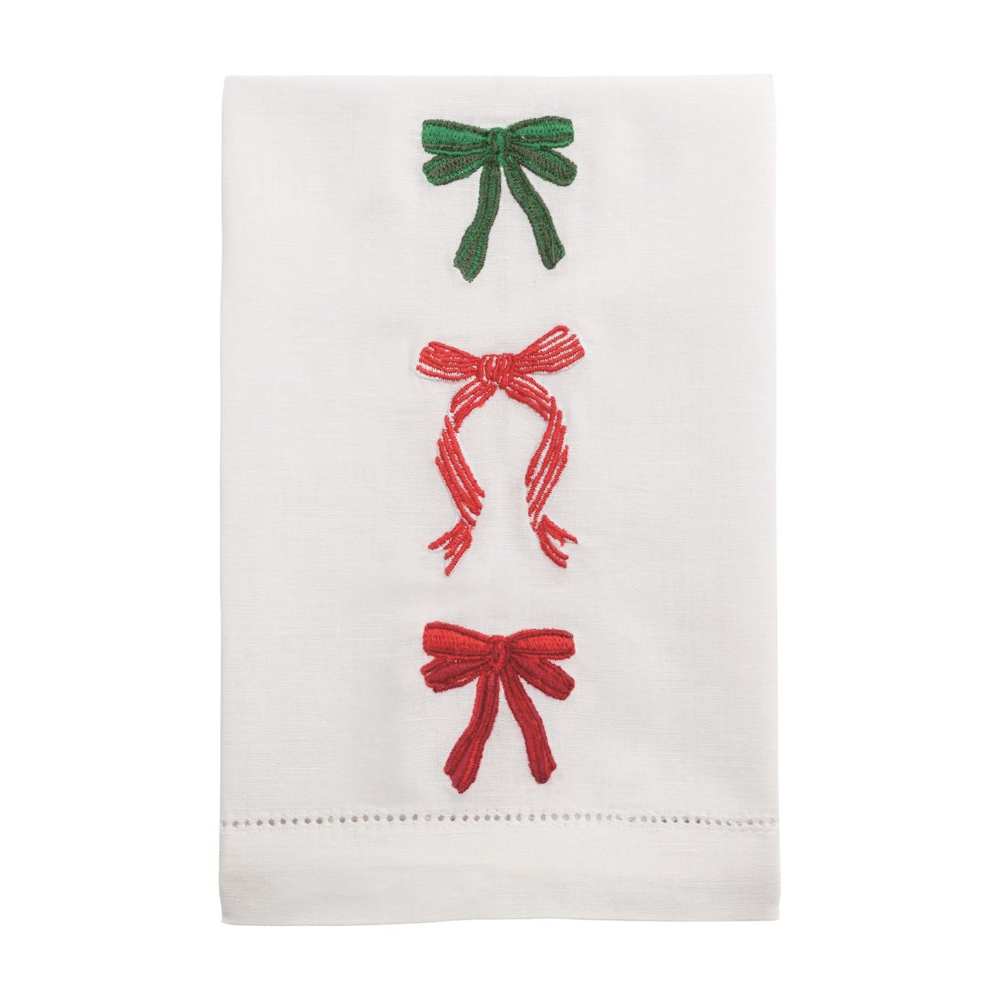 Mud Pie Christmas Bow Embroidered Towel