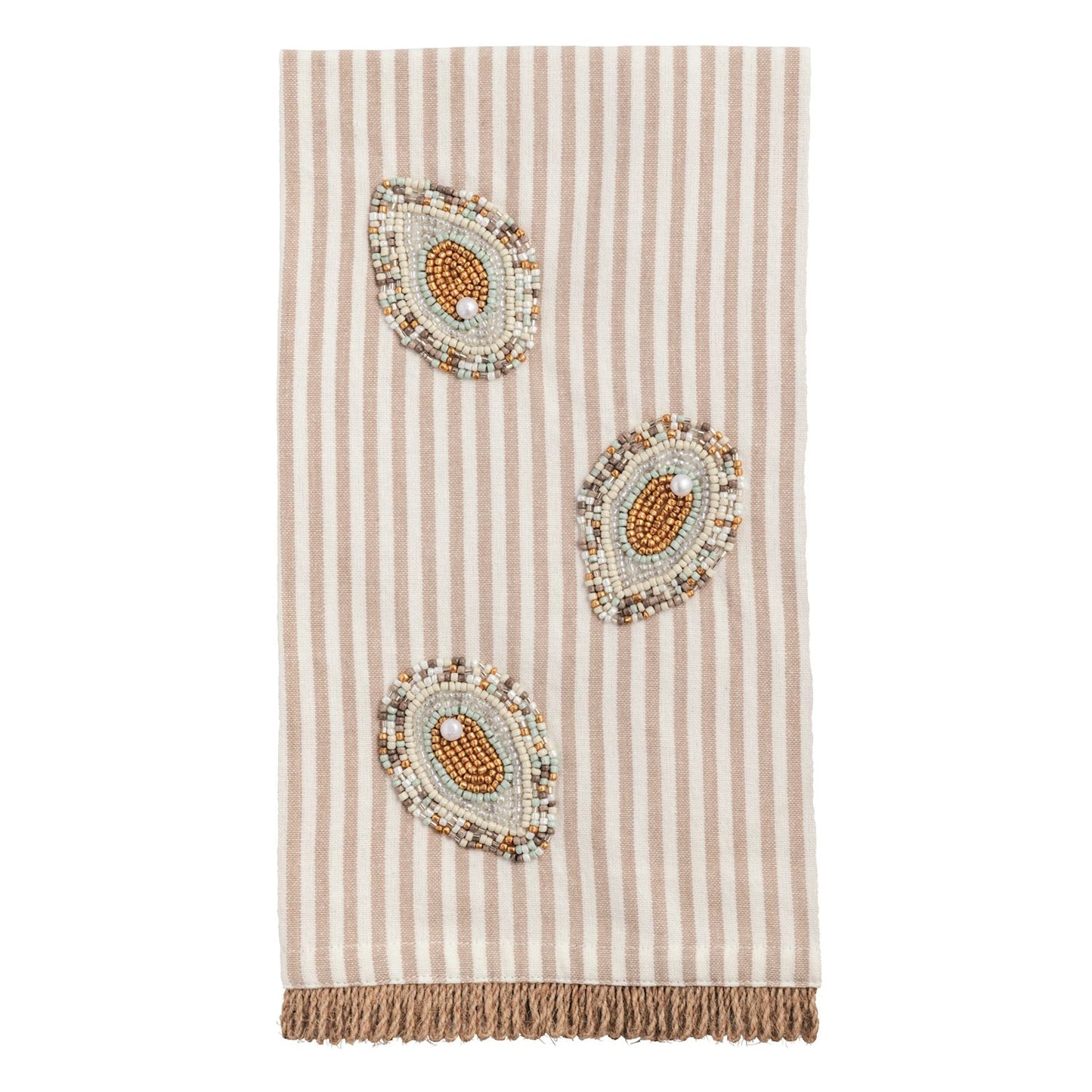 Mud Pie Beaded Oyster Towel