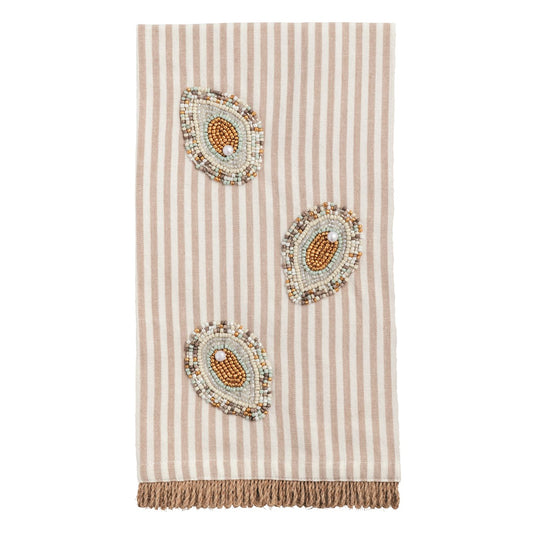 Mud Pie Beaded Oyster Towel
