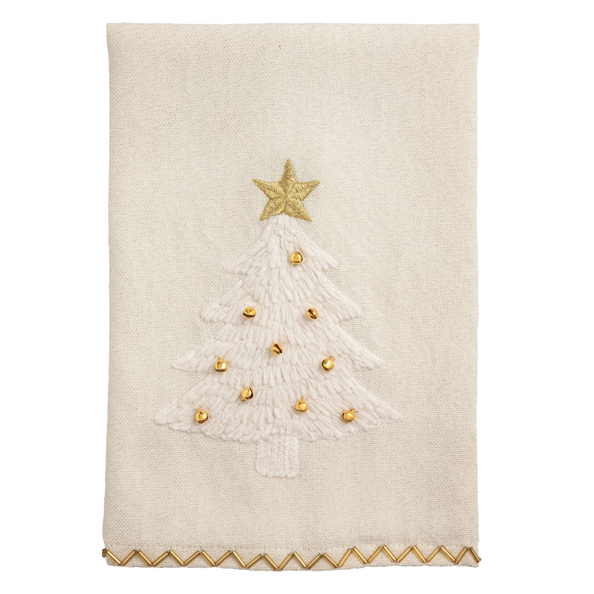 Mud Pie White Christmas Embroidery Towels