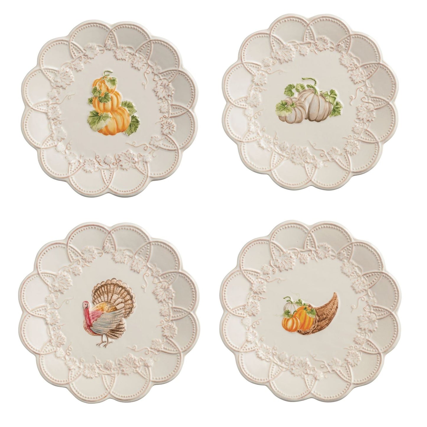 Mud Pie Gather Scallop Salad Plates