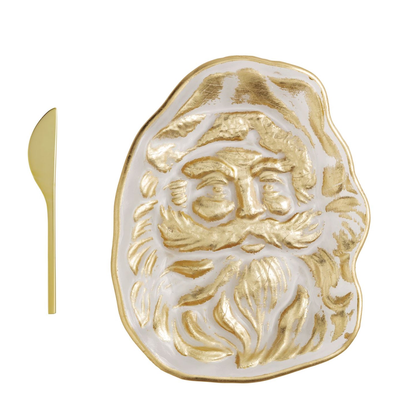 Mud Pie Gold Christmas Cheese Plate Set