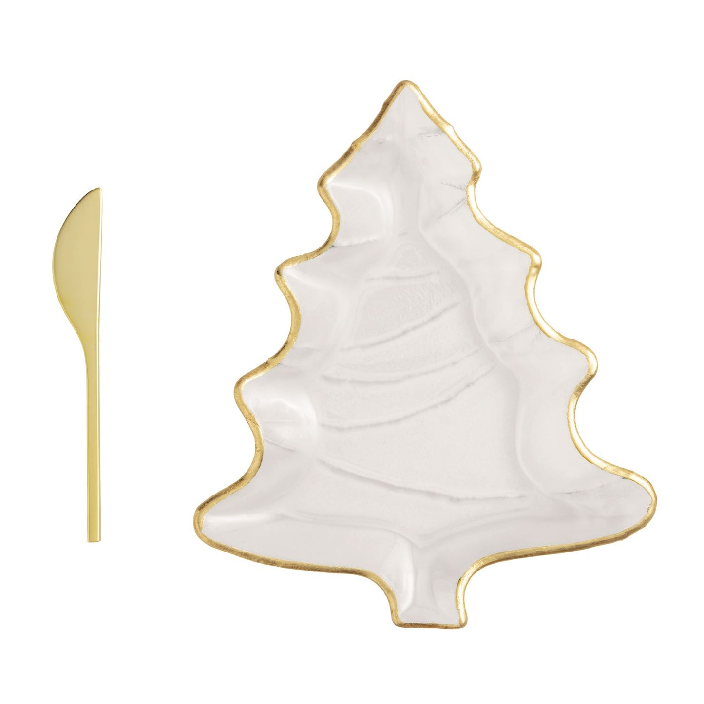 Mud Pie Gold Christmas Cheese Plate Set