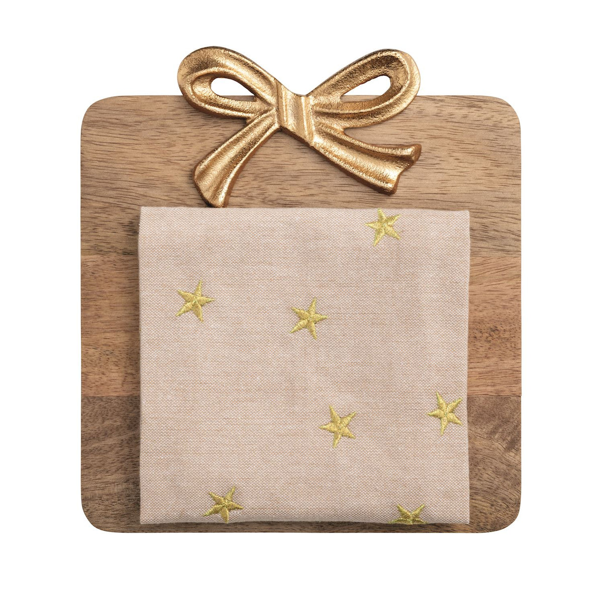 Mud Pie Gold Bow Square Board Set