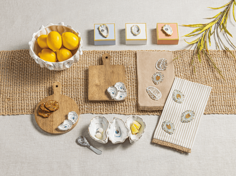 Mud Pie White Oyster Shell Plaque