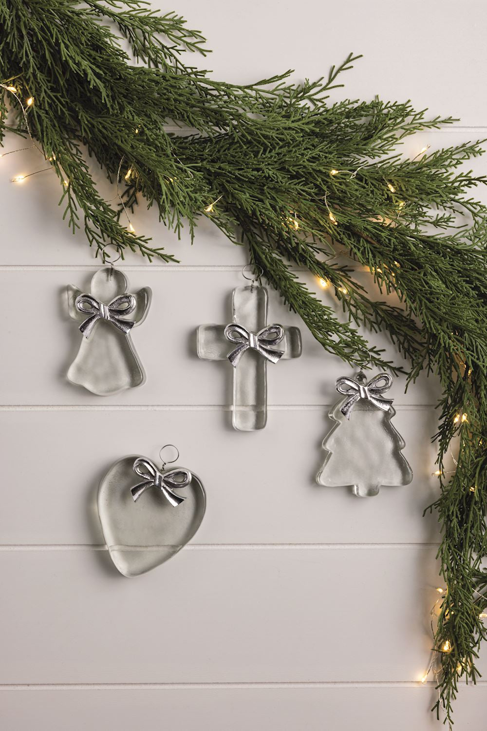 Mud Pie Metal Heart Glass Ornaments