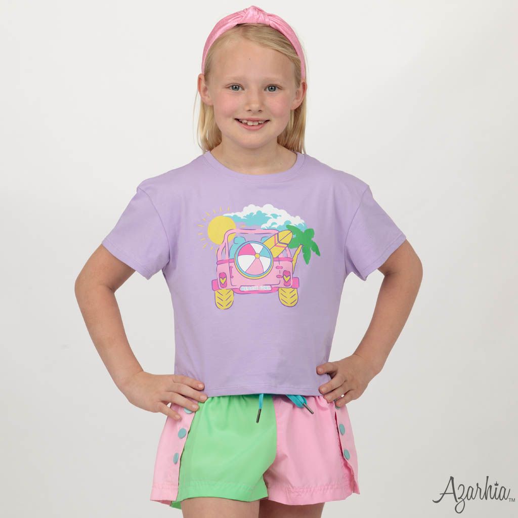 Youth Minty Pinks Color Block Shorts