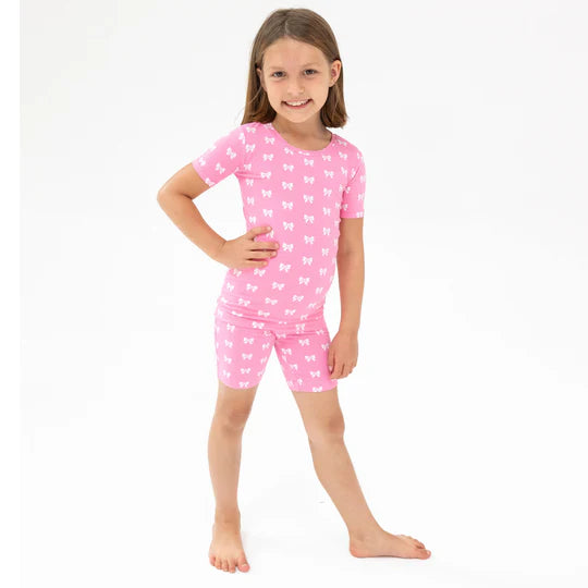 Angel Dear Pink Bows Loungewear Short Set
