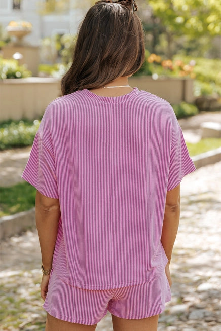Lilac Corded Top & Short Set