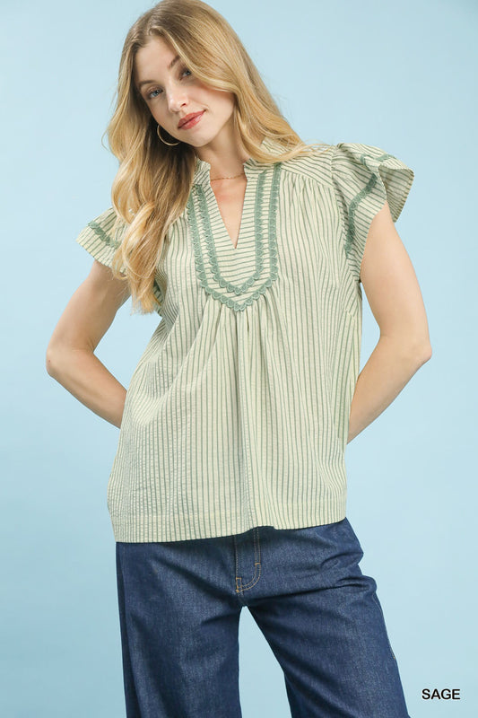 Charming Days Stripe Ruffle Top