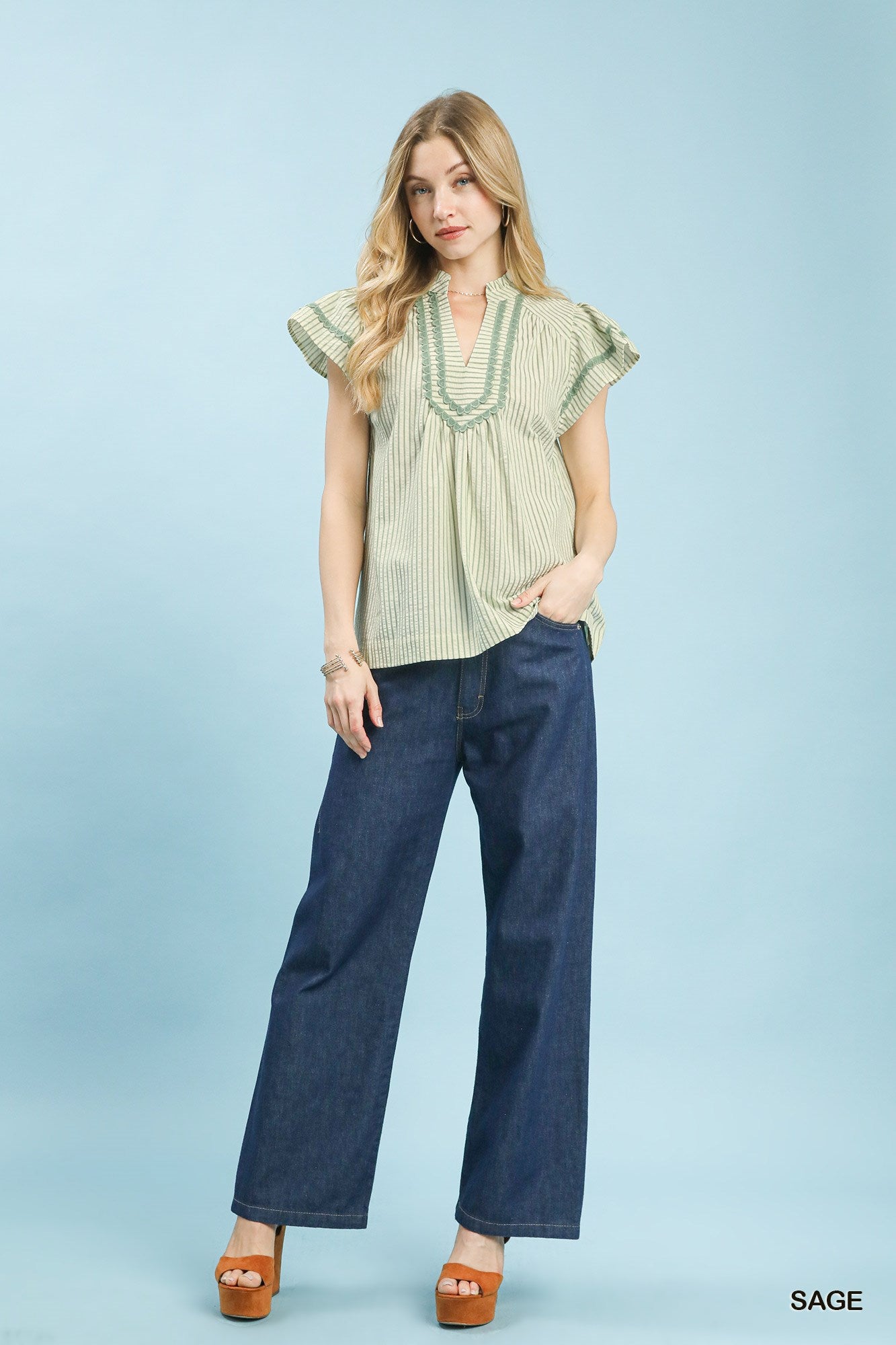 Charming Days Stripe Ruffle Top