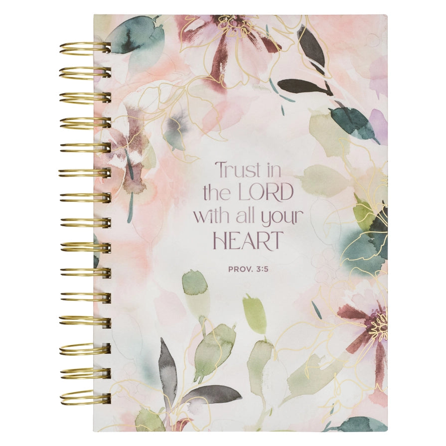 Purple Floral Trust in the Lord Prov. 3:5 Spiral Journal