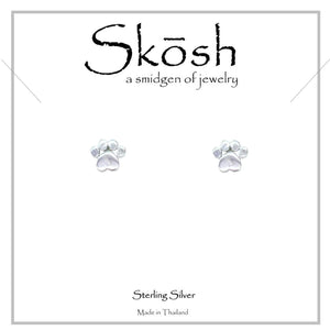 Skosh Silver Paw Print Earrings