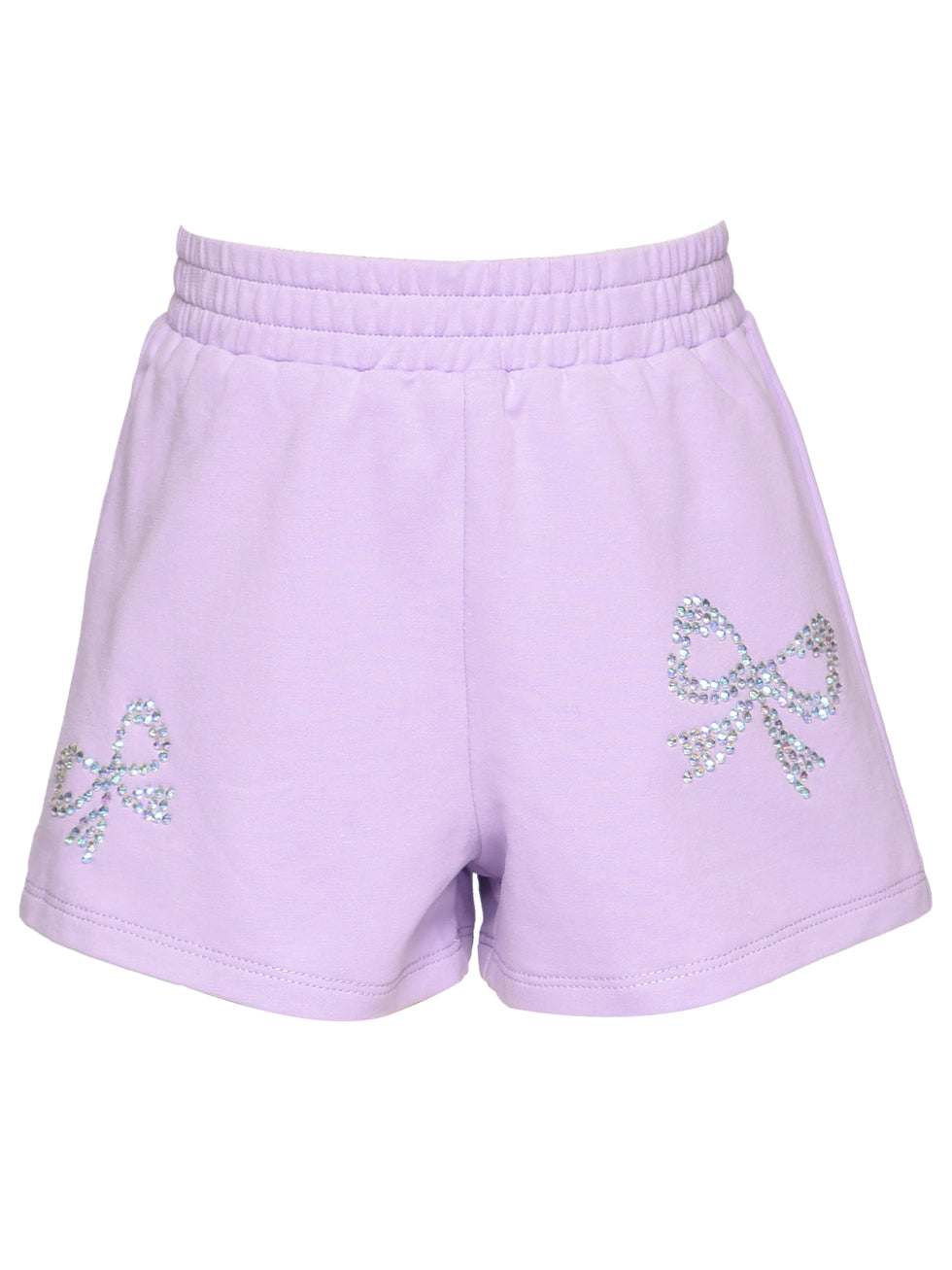 Tween Purple Rhinestone Bow Shorts