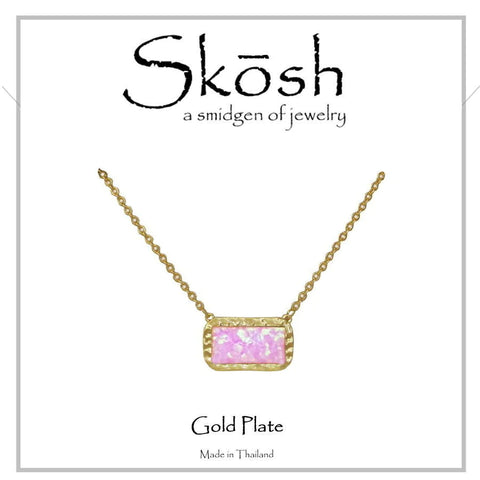 Skosh Gold Pink Opal Necklace
