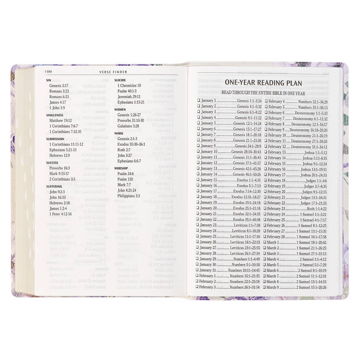 Floral Giant Print Full-Size Faux Leather KJV Bible