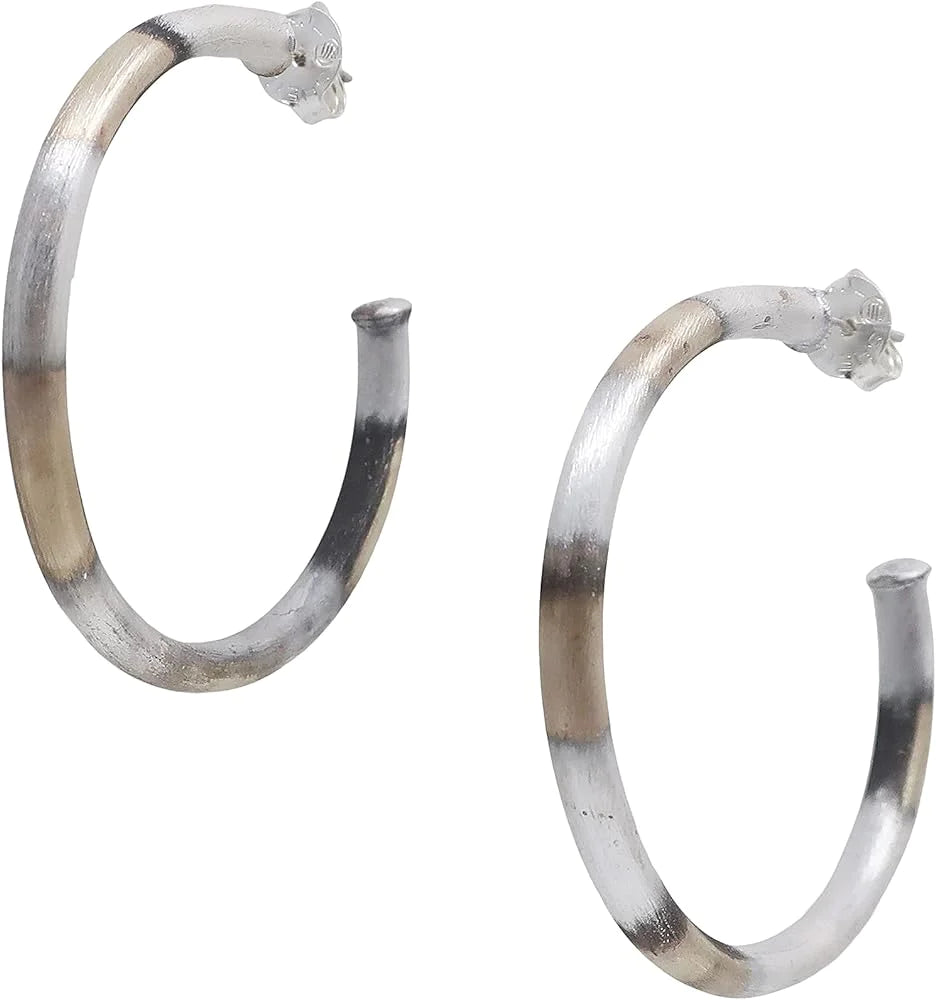 Small Everybody's Favorite Hoops - Burnished Silver