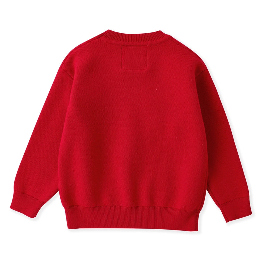 Youth Red Bow Sparkle Sweater