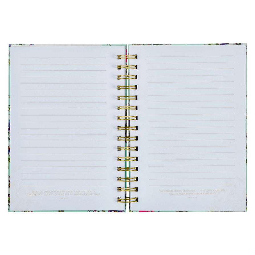 Mint Floral Give Thanks Ps. 107:1 Spiral Journal
