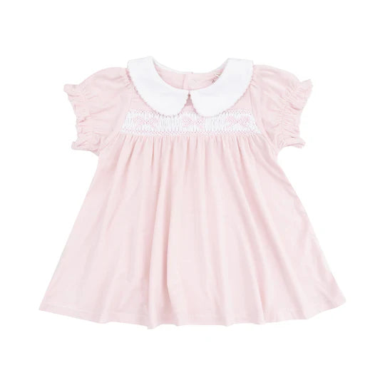 Angel Dear Classic Pink Smocked Peterpan Dress + Bloomer