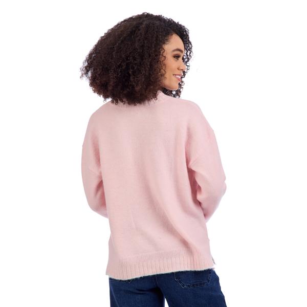 Mud Pie Light Pink & White Wilder Bow Sweater