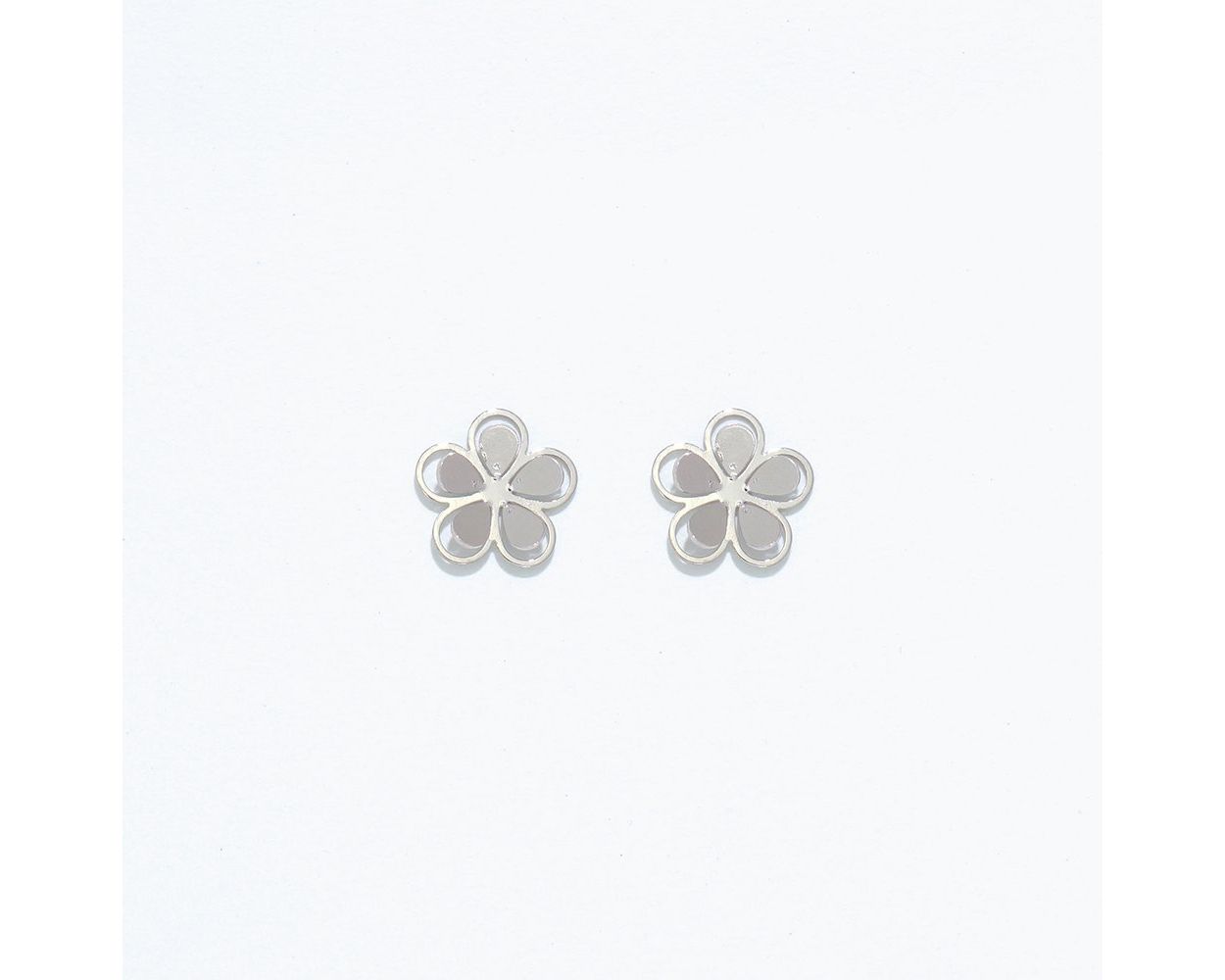 Cuties Silver Flower Cutout Earrings
