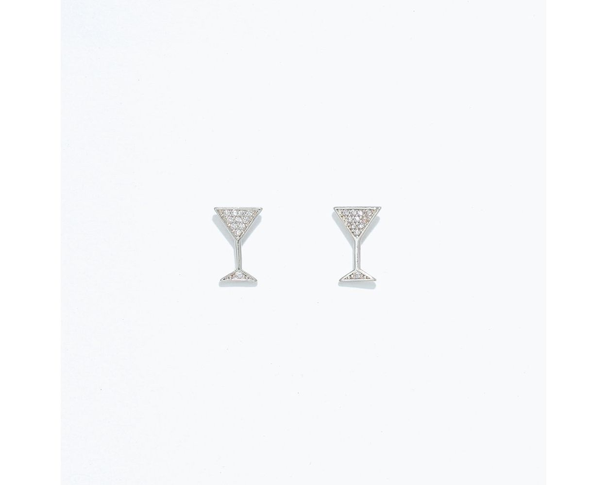 Cuties Silver Cocktail with Jewels Earrings