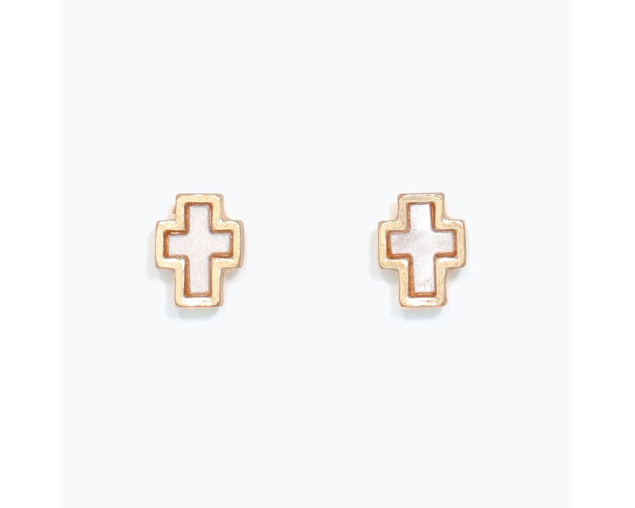 Cuties Pearlized Crosses Earrings